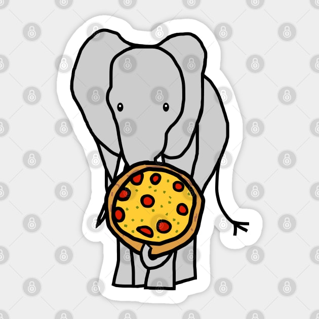 Jumbo Elephant Pizza Pi Day Food Sticker by ellenhenryart